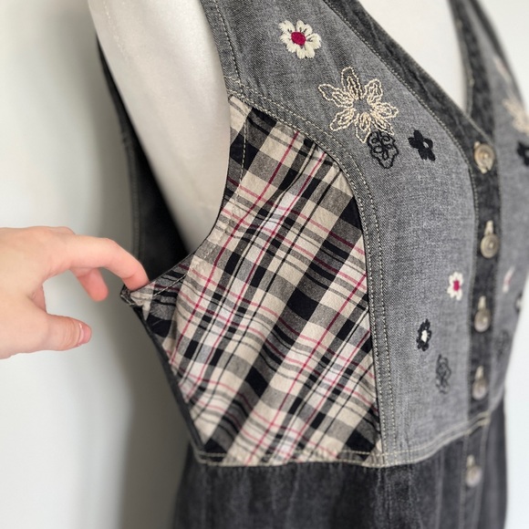 Vintage Black Bobbie Brooks Denim Maxi Button Down Dress / Size S - Picture 6 of 6